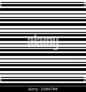 Narrow black-white horizontal lines. Striped seamless pattern, abstract wallpaper. Vector Illustration. Stock Vector