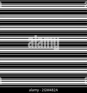 Narrow black-white horizontal lines. Striped seamless pattern, abstract wallpaper. Vector Illustration. Stock Vector
