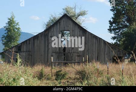 Decaying barn in Southern Oregon Stock Photo
