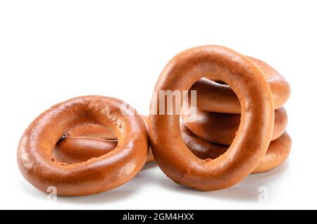bagel on white background with soft shadow Stock Photo