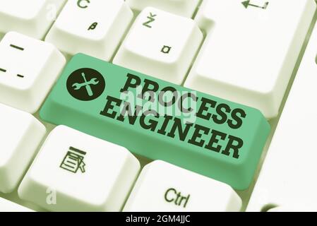 Hand writing sign Process Engineer. Business idea responsible for developing new industrial processes Abstract Sending Multiple Messages Online Stock Photo