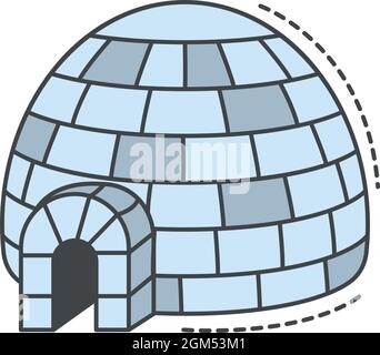 Alaska igloo icon. Outline alaska igloo vector icon color flat isolated on white Stock Vector