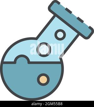 Chemical flask icon. Outline chemical flask vector icon color flat isolated on white Stock Vector
