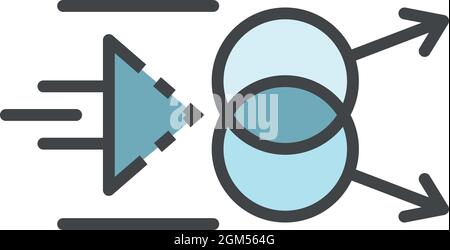 Atom distortion icon. Outline atom distortion vector icon color flat isolated on white Stock Vector