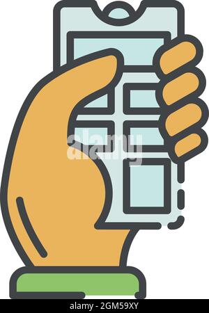 Wireless control icon. Outline wireless control vector icon color flat isolated on white Stock Vector