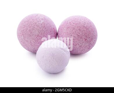 Lavender bath bombs on white background Stock Photo