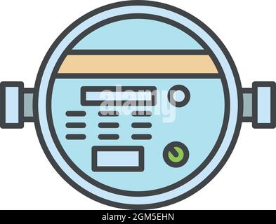Water home counter icon. Outline water home counter vector icon color flat isolated on white Stock Vector