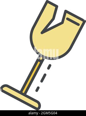 Broken glass wine thin line icon Stock Vector Image & Art - Alamy