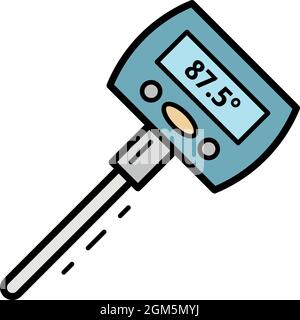 One bar thermometer icon. Outline one bar thermometer vector icon color flat isolated on white Stock Vector
