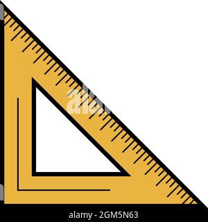 School angle ruler icon. Outline school angle ruler vector icon color flat isolated on white Stock Vector