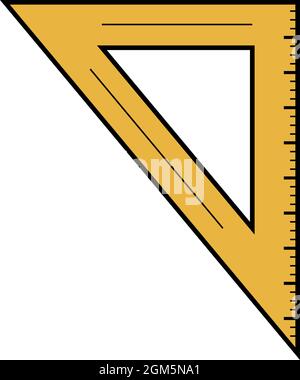 Angle ruler icon. Outline angle ruler vector icon color flat isolated on white Stock Vector