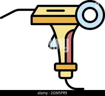 Electrode holder icon. Outline electrode holder vector icon color flat isolated on white Stock Vector
