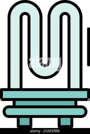 Tan from boiler icon. Outline tan from boiler vector icon color flat isolated on white Stock Vector
