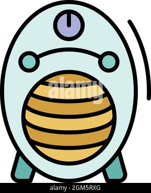 Electric heater icon. Outline electric heater vector icon color flat isolated on white Stock Vector