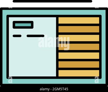 Old air conditioner icon. Outline old air conditioner vector icon color flat isolated on white Stock Vector