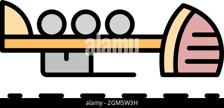 Bowling ball stand icon. Outline bowling ball stand vector icon color flat isolated on white Stock Vector