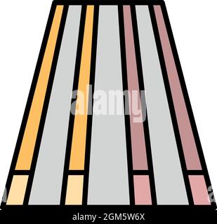 Bowling road pins icon. Outline bowling road pins vector icon color flat isolated on white Stock Vector