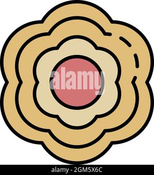 Candy cookie icon. Outline candy cookie vector icon color flat isolated on white Stock Vector