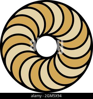 Snack biscuit icon. Outline snack biscuit vector icon color flat isolated on white Stock Vector