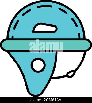 Climb helmet icon. Outline climb helmet vector icon color flat isolated on white Stock Vector