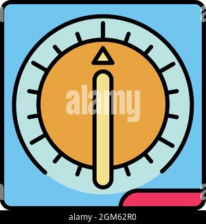 Kitchen timer icon. Outline kitchen timer vector icon color flat isolated on white Stock Vector