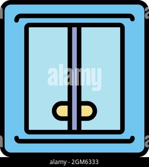 Electric light breaker icon. Outline electric light breaker vector icon color flat isolated on white Stock Vector