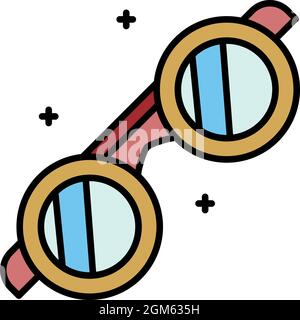Blacksmith glasses icon. Outline blacksmith glasses vector icon color flat isolated on white Stock Vector
