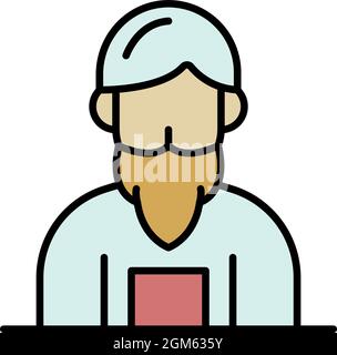 Anvil man icon. Outline anvil man vector icon color flat isolated on white Stock Vector