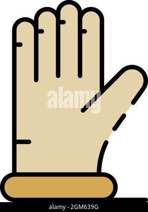 Blacksmith glove icon. Outline blacksmith glove vector icon color flat isolated on white Stock Vector