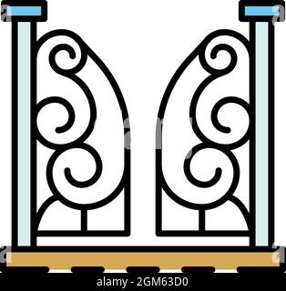 Anvil gate icon. Outline anvil gate vector icon color flat isolated on white Stock Vector