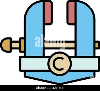 Blacksmith vise icon. Outline blacksmith vise vector icon color flat isolated on white Stock Vector