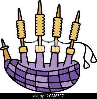 Bagpipes icon. Outline bagpipes vector icon color flat isolated on white Stock Vector
