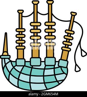 Scotland bagpipes icon. Outline Scotland bagpipes vector icon color flat isolated on white Stock Vector