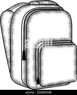 Isolated vintage bagpack school supply icon Stock Vector