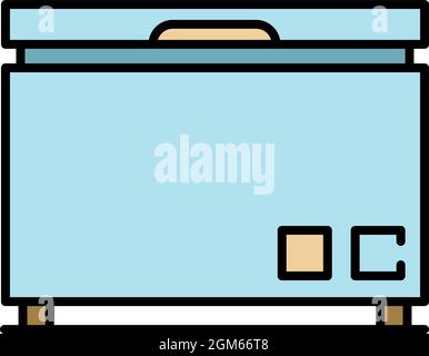 Chest refrigerator icon. Outline chest refrigerator vector icon color flat isolated on white Stock Vector