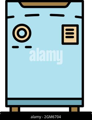 Modern freezer icon. Outline modern freezer vector icon color flat isolated on white Stock Vector