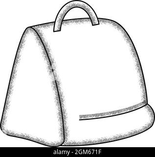Isolated vintage bagpack school supply icon Stock Vector