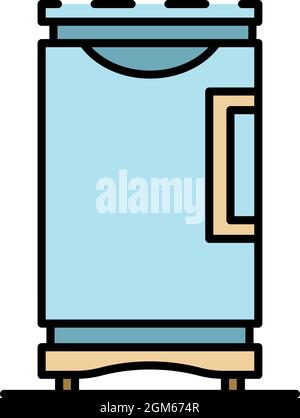 Fridge freezer icon. Outline fridge freezer vector icon color flat isolated on white Stock Vector