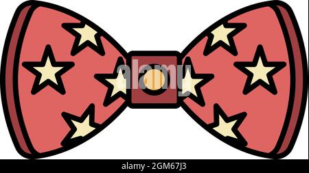 Star bow tie icon. Outline star bow tie vector icon color flat isolated on white Stock Vector
