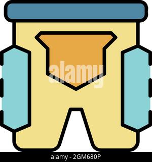 Ski shorts icon. Outline ski shorts vector icon color flat isolated on white Stock Vector