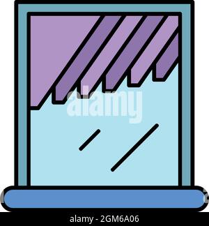 Window shade icon. Outline window shade vector icon color flat isolated on white Stock Vector