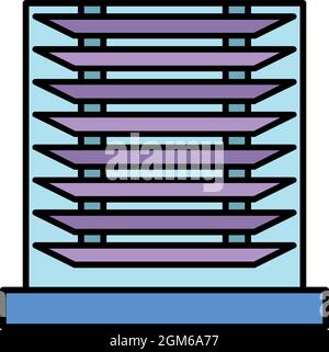Horizontal jalousie icon. Outline horizontal jalousie vector icon color flat isolated on white Stock Vector