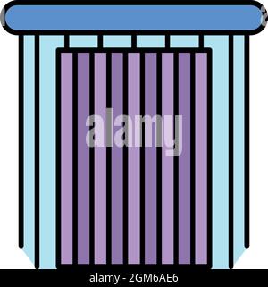 Living room louvers icon. Outline living room louvers vector icon color flat isolated on white Stock Vector