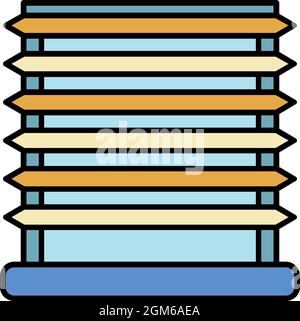 Horizontal louvers icon. Outline horizontal louvers vector icon color flat isolated on white Stock Vector