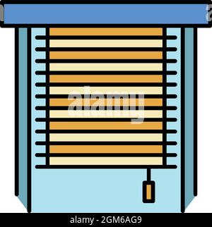 Classic metal jalousie icon. Outline classic metal jalousie vector icon color flat isolated on white Stock Vector