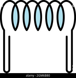 Magnetic coil icon. Outline magnetic coil vector icon color flat isolated on white Stock Vector