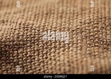 Brown flour bag burlap jute fabric texture pattern Stock Photo