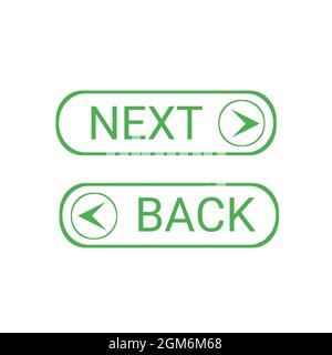 Next and back buttons for web icon green color white background Stock Photo