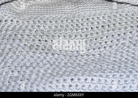 gray wool texture with selective focus macro shot Stock Photo