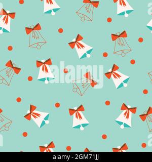 Christmas bells seamless pattern design Stock Vector